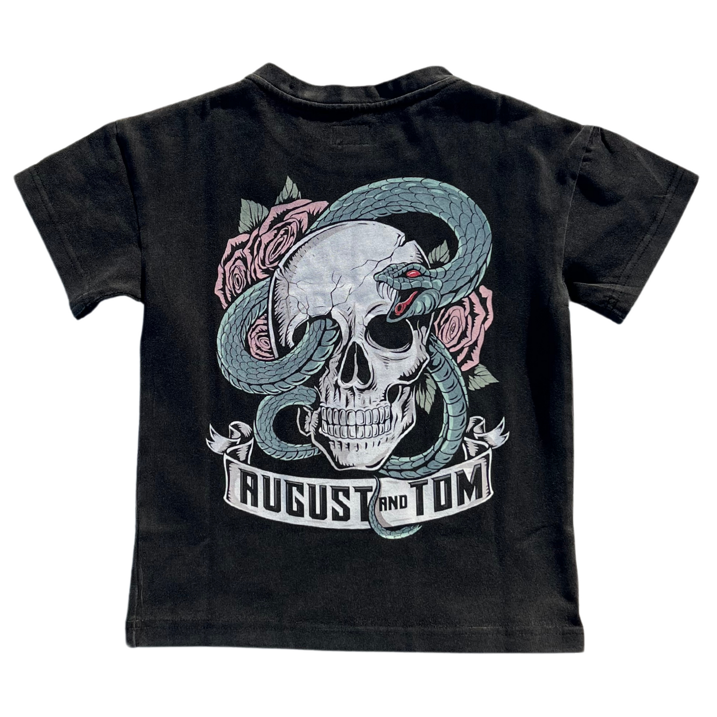 SKULL T-SHIRT | WASHED BLACK